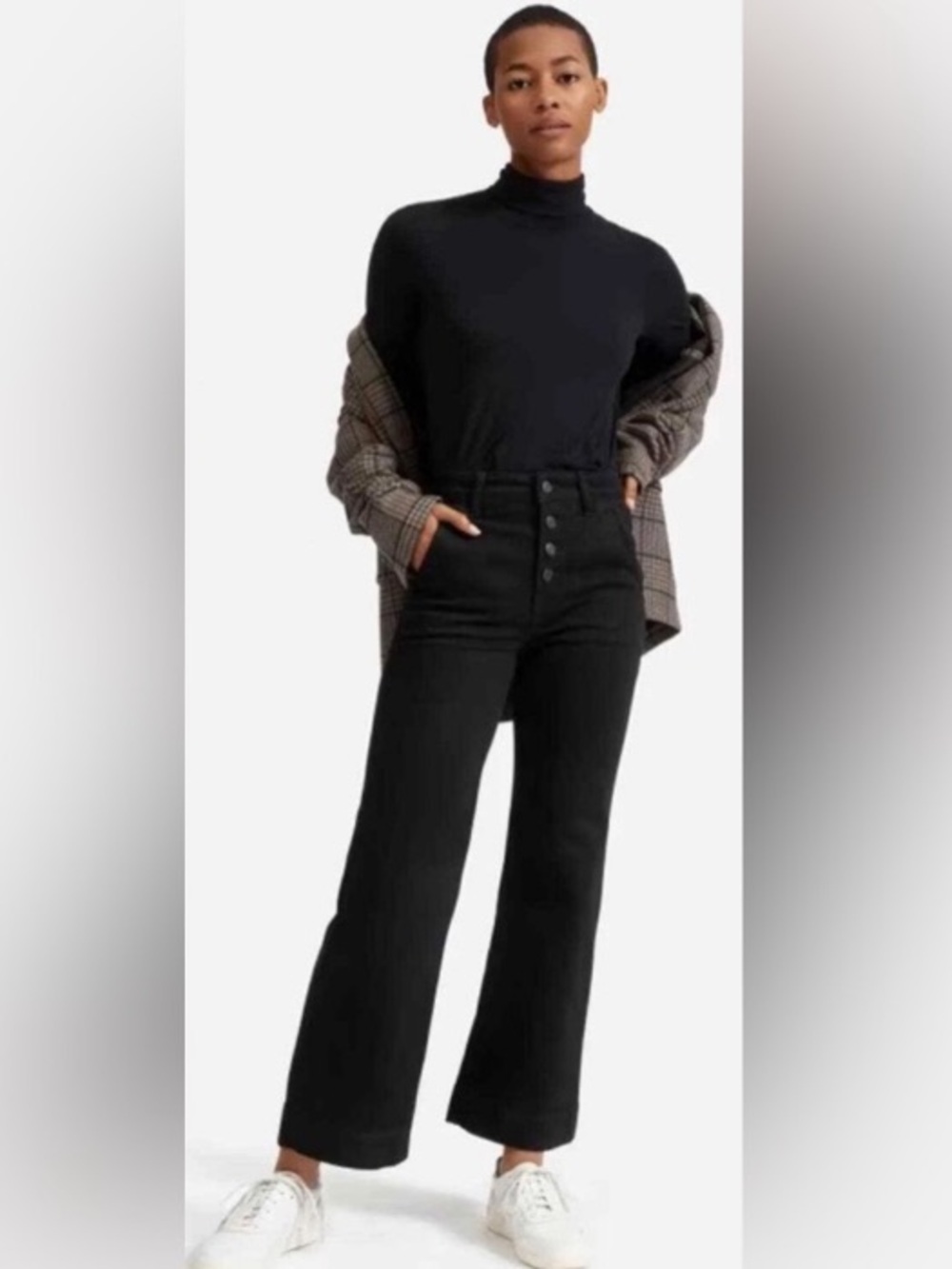 Everlane Wide Leg Ankle Jeans Black 28‎